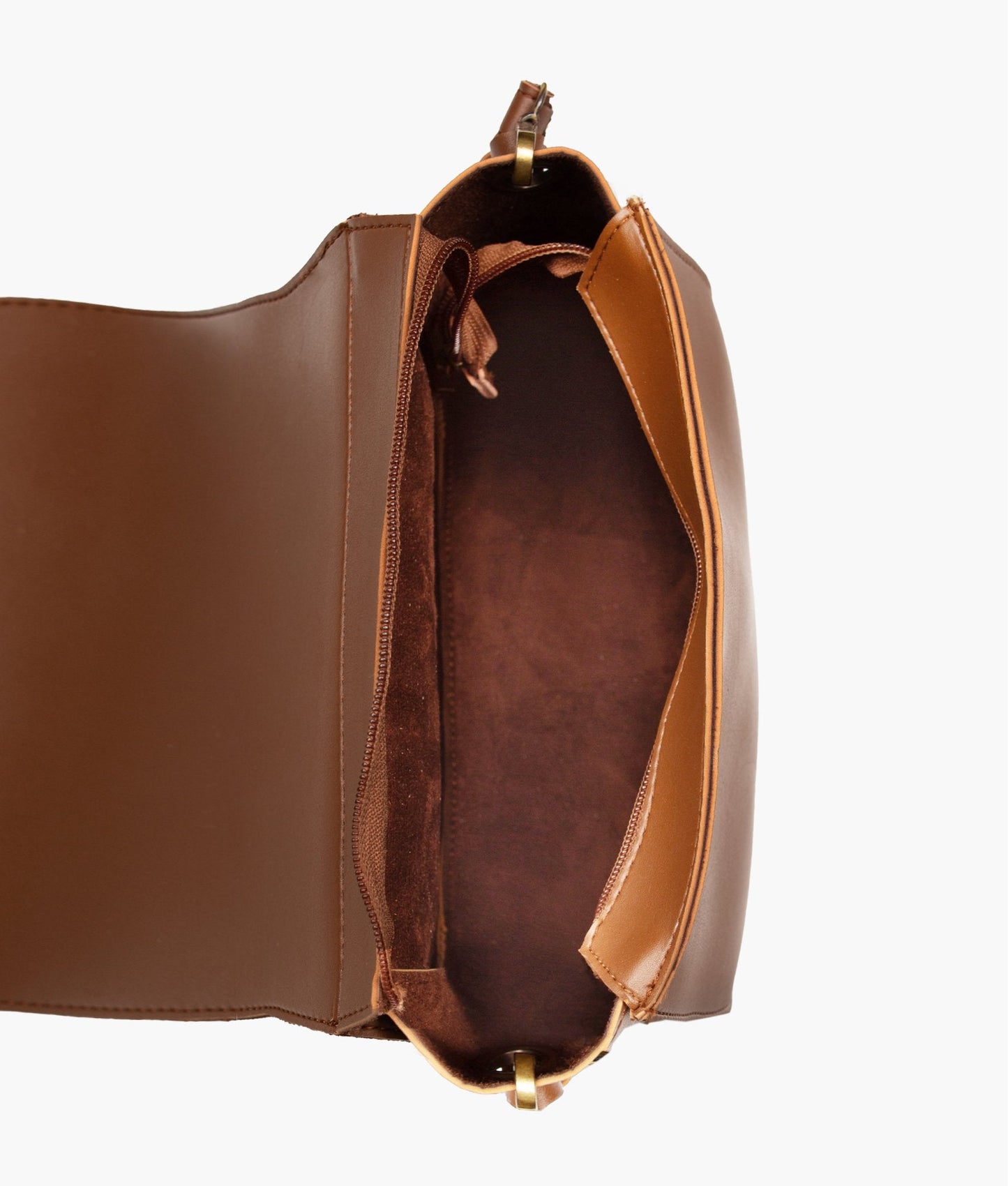 Brown foldover saddle bag