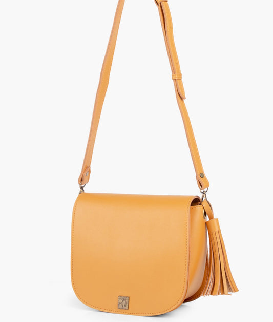 Mustard foldover saddle bag