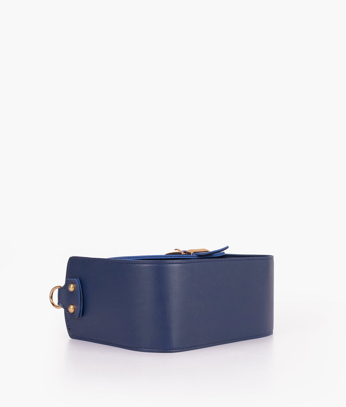 Blue saddle buckle bag