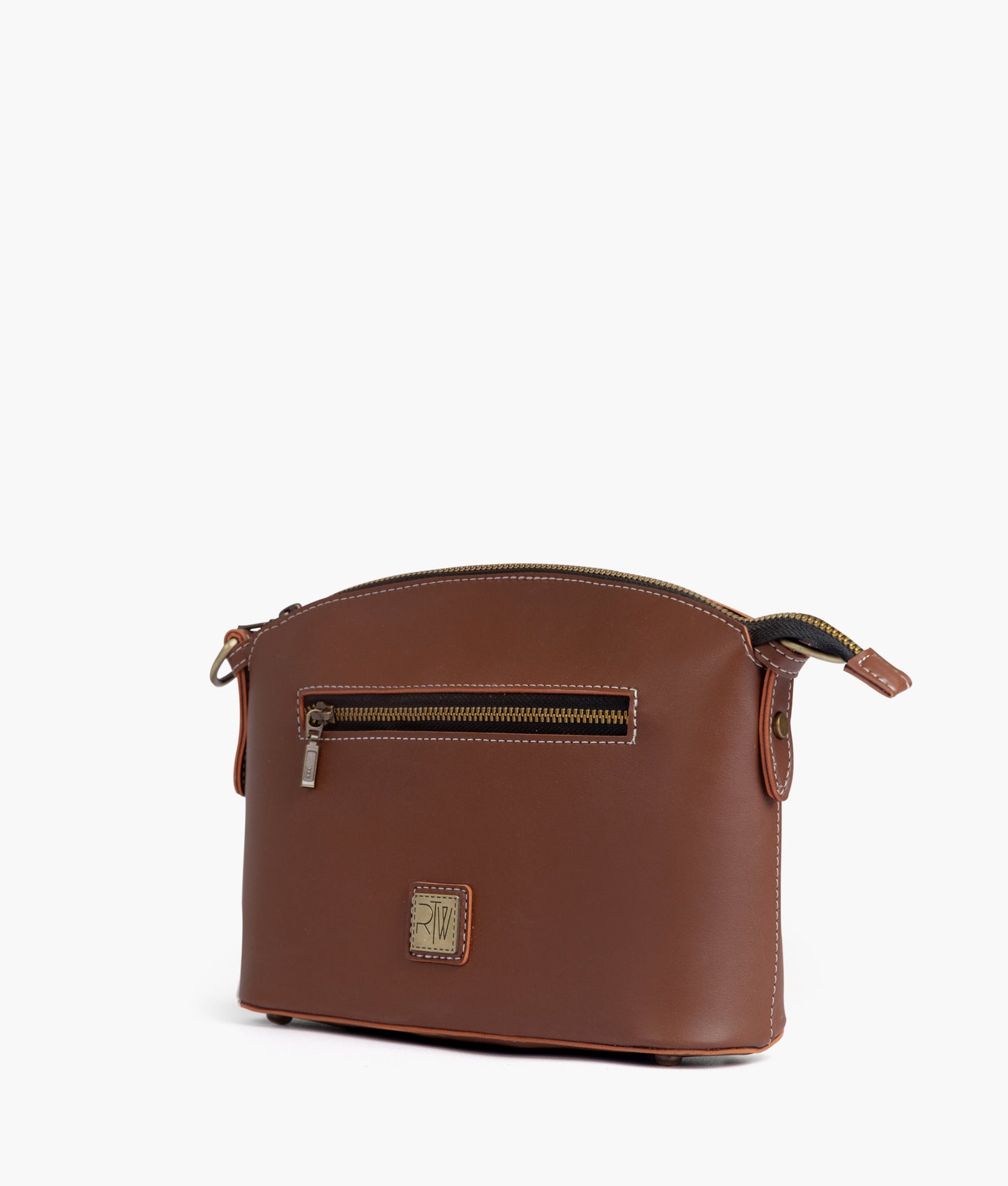 Brown dome cross-body bag