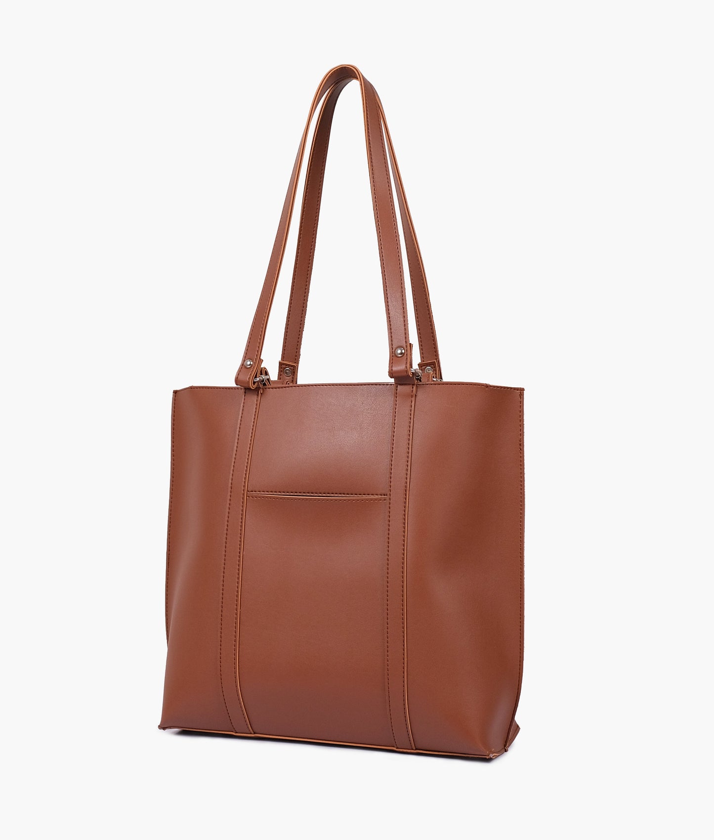 Brown double-handle tote bag