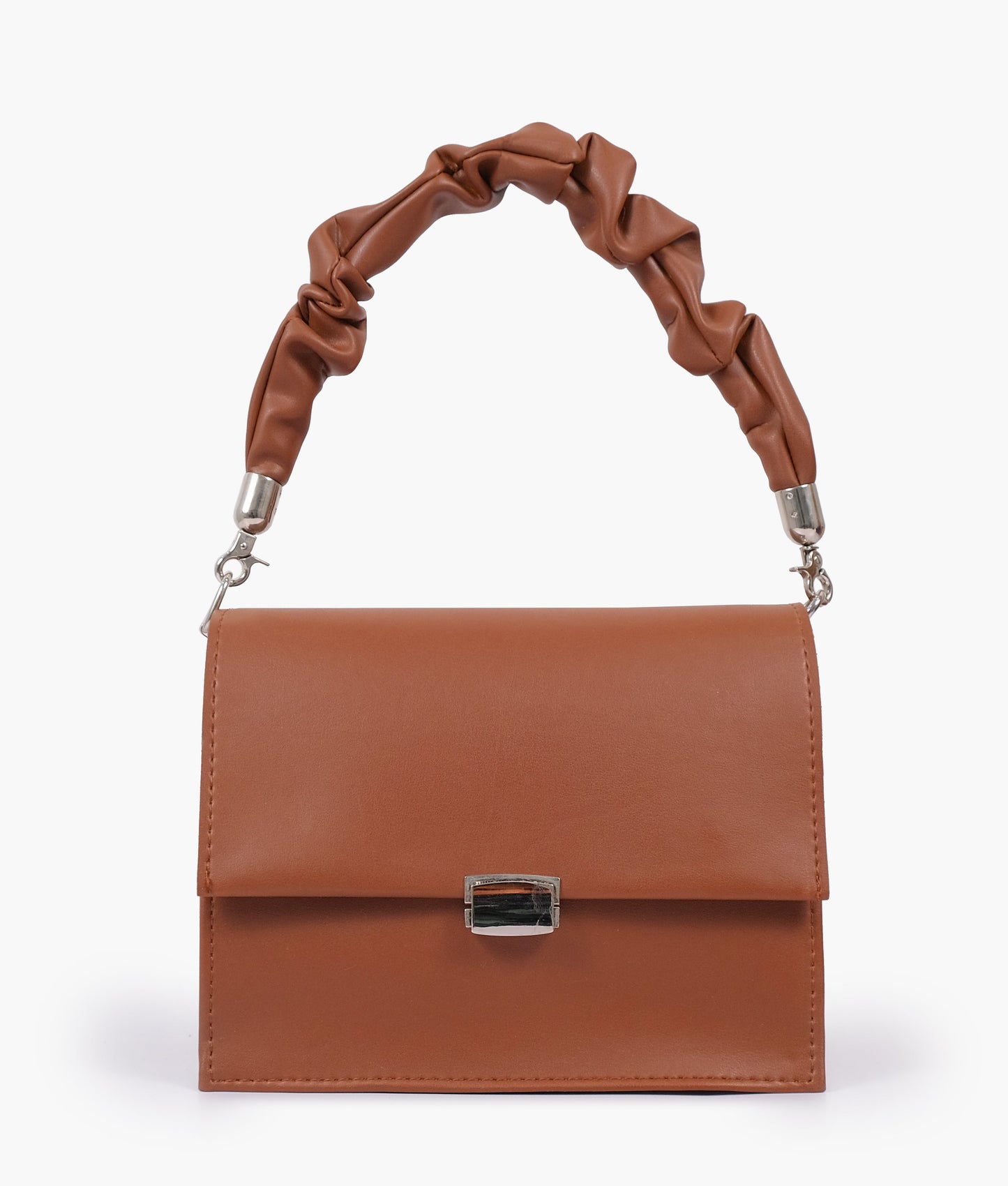 Brown top-handle mini cross-body bag