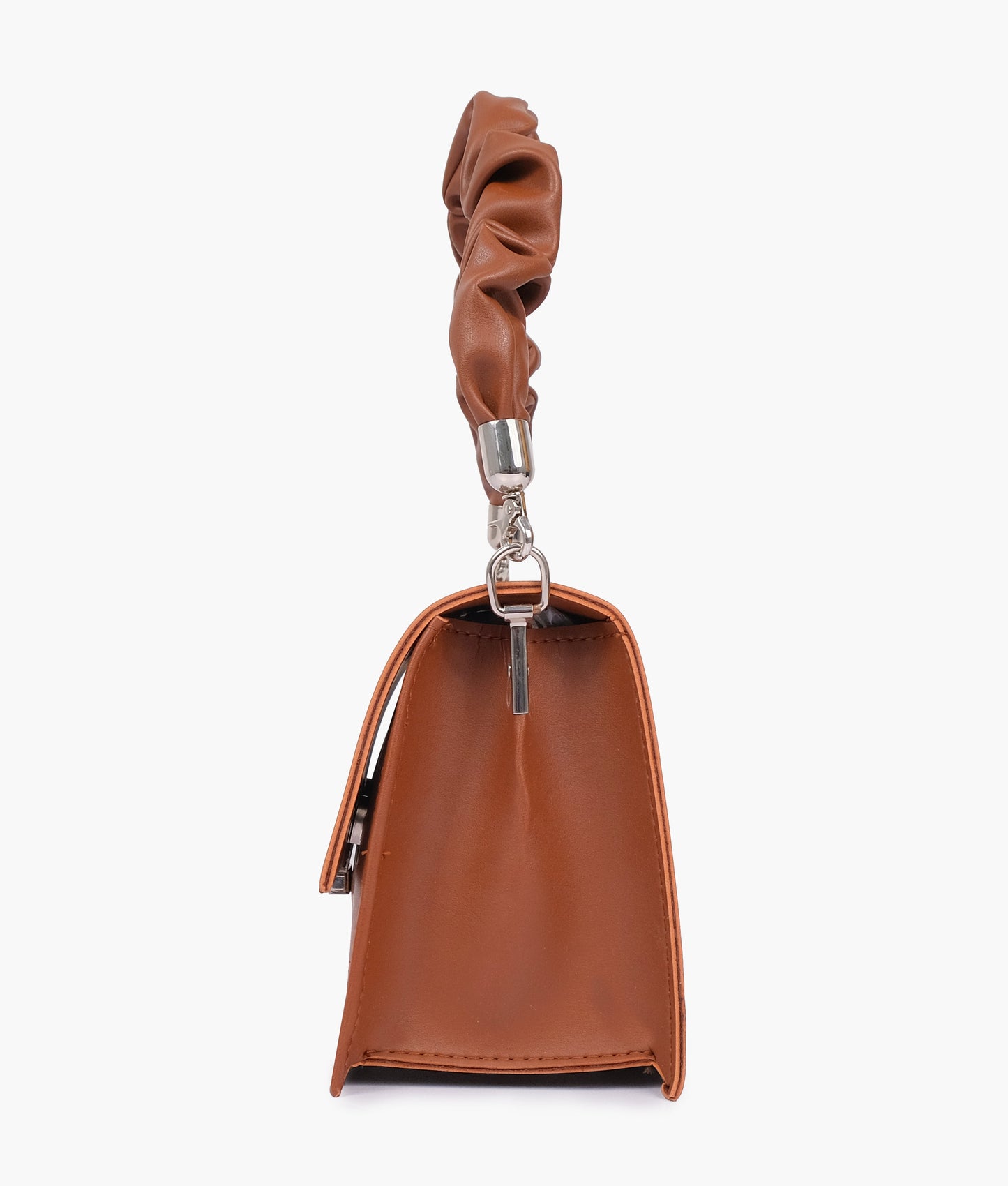 Brown top-handle mini cross-body bag