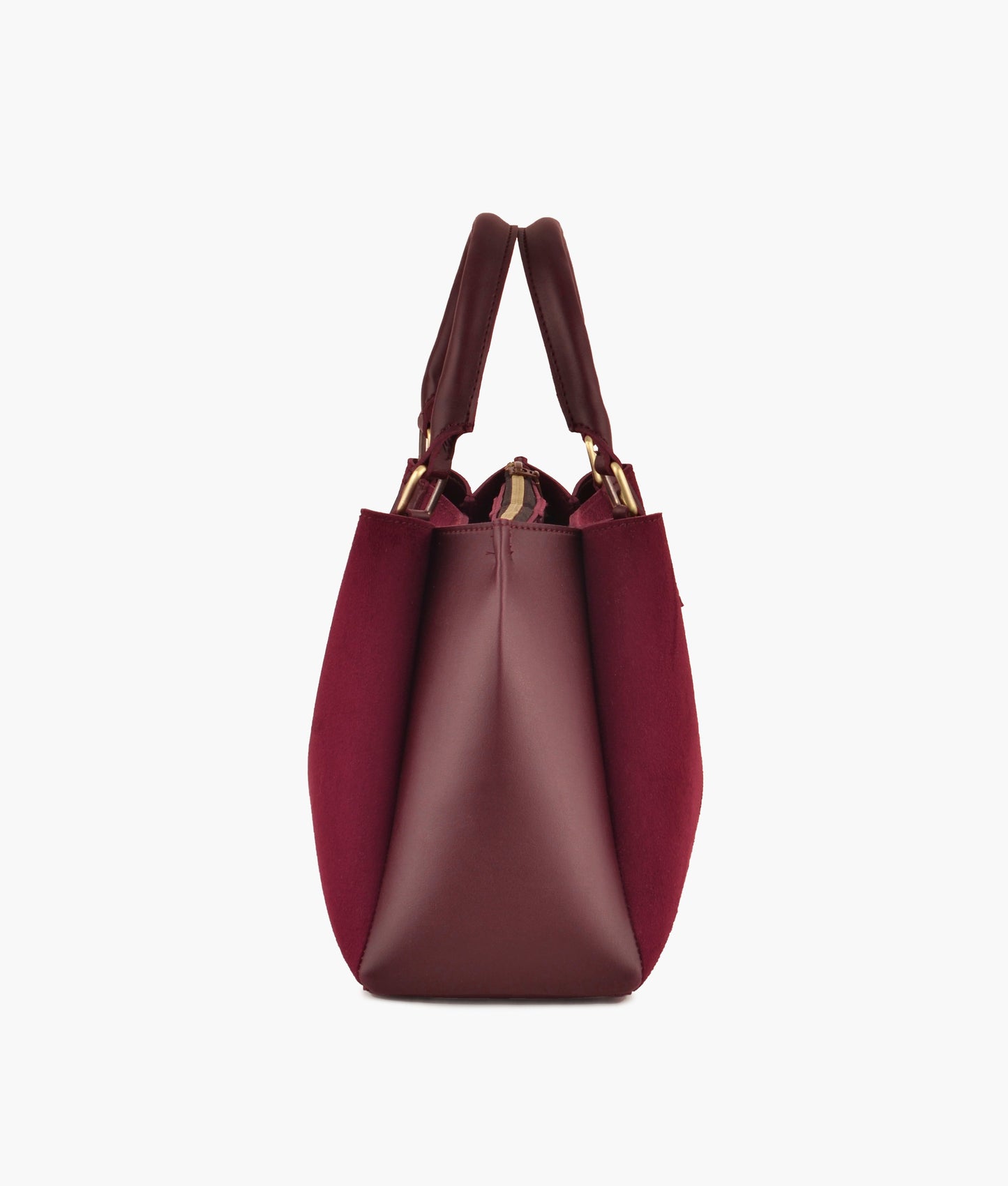 Burgundy suede mini bag