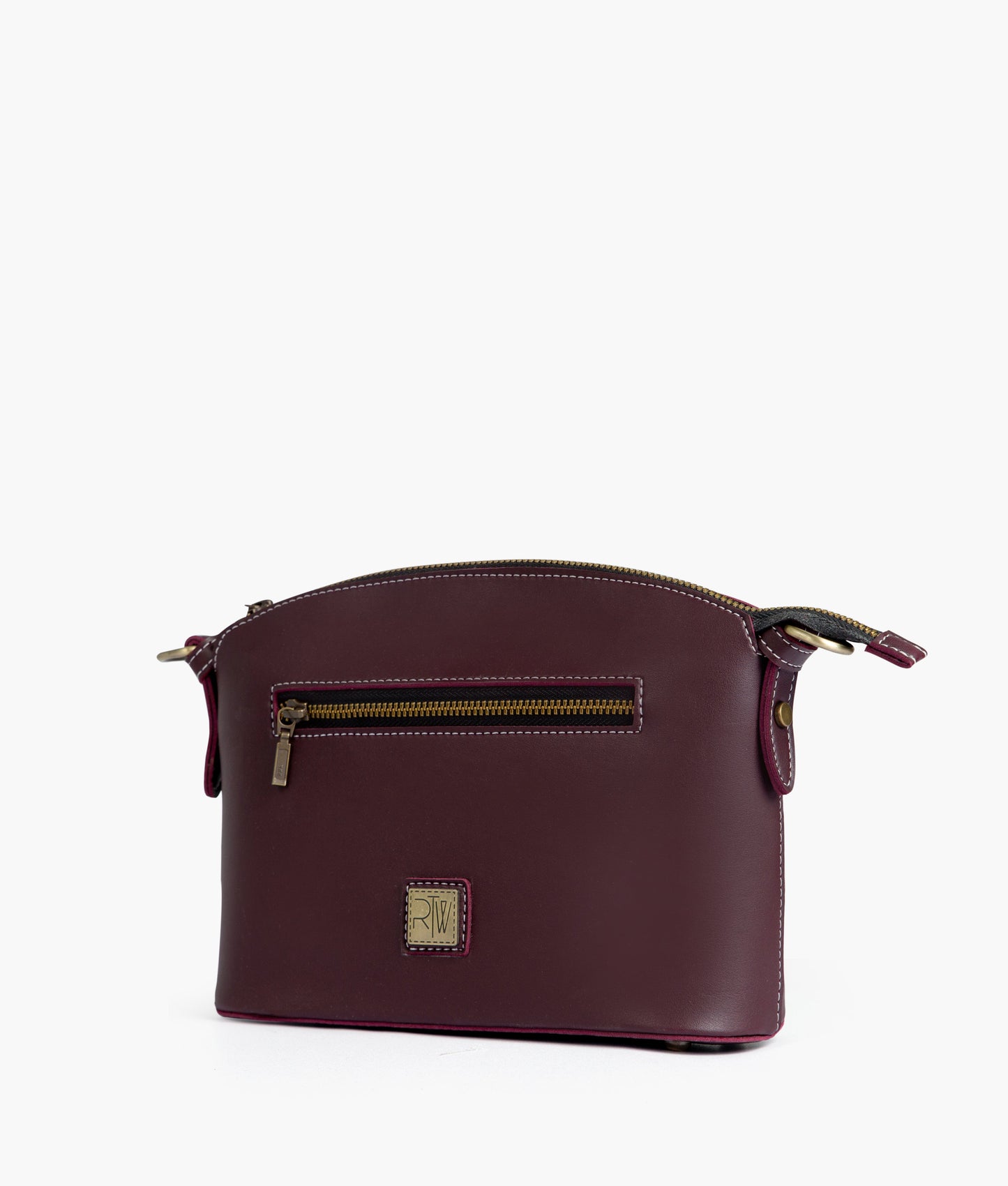 Burgundy dome cross-body bag