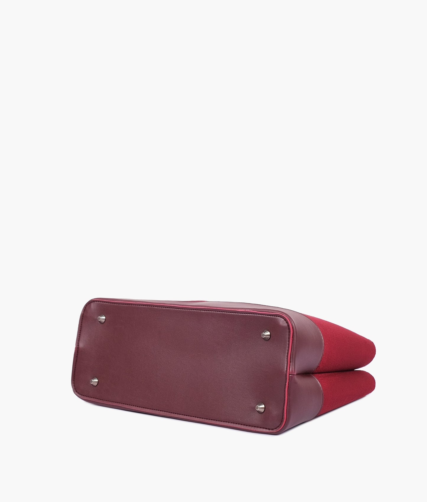 Burgundy suede multi-compartment shoulder bag