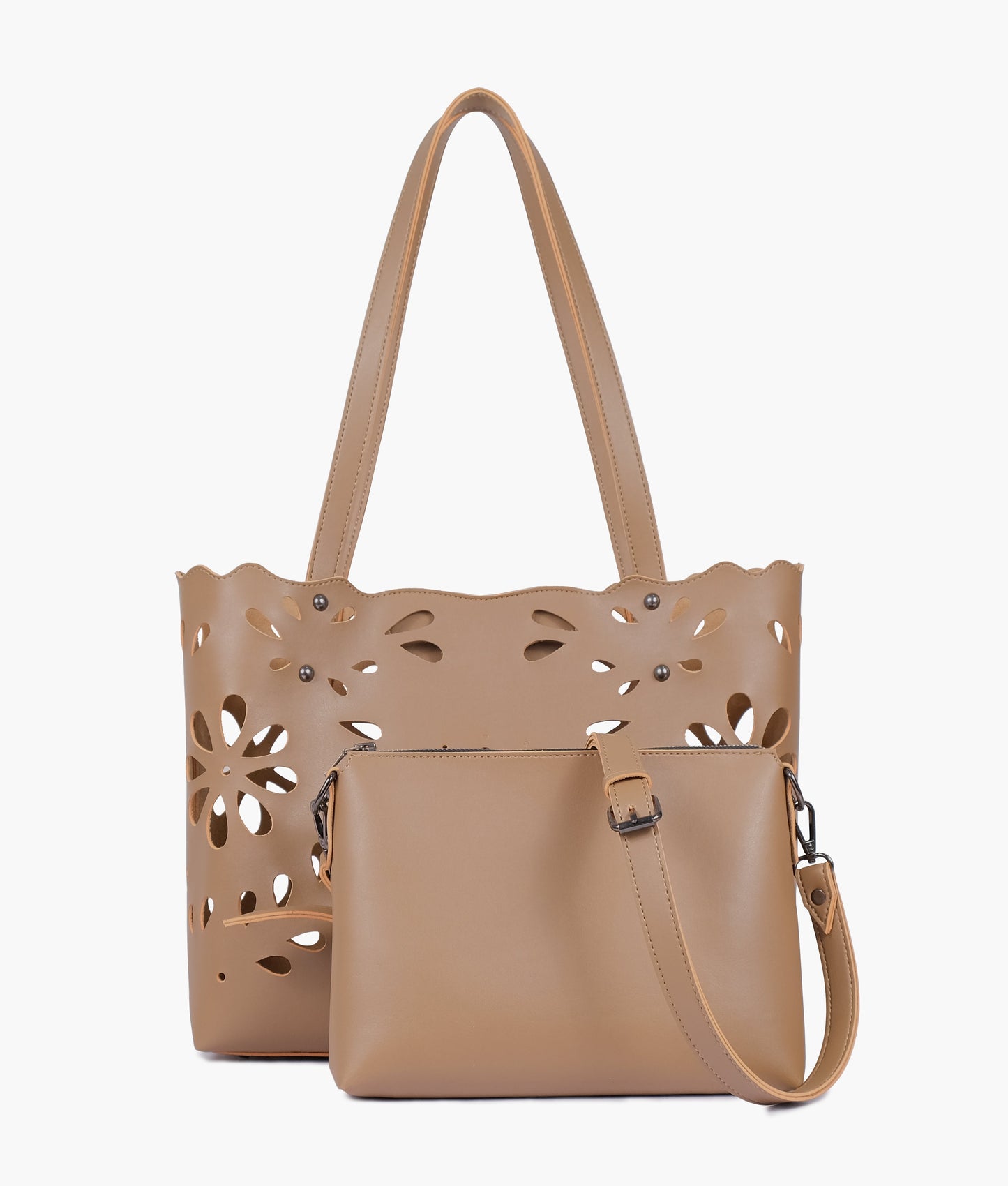 Coffee two-piece floral tote