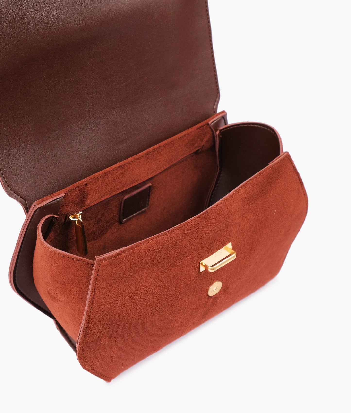 Dark brown top-handle hexagon bag