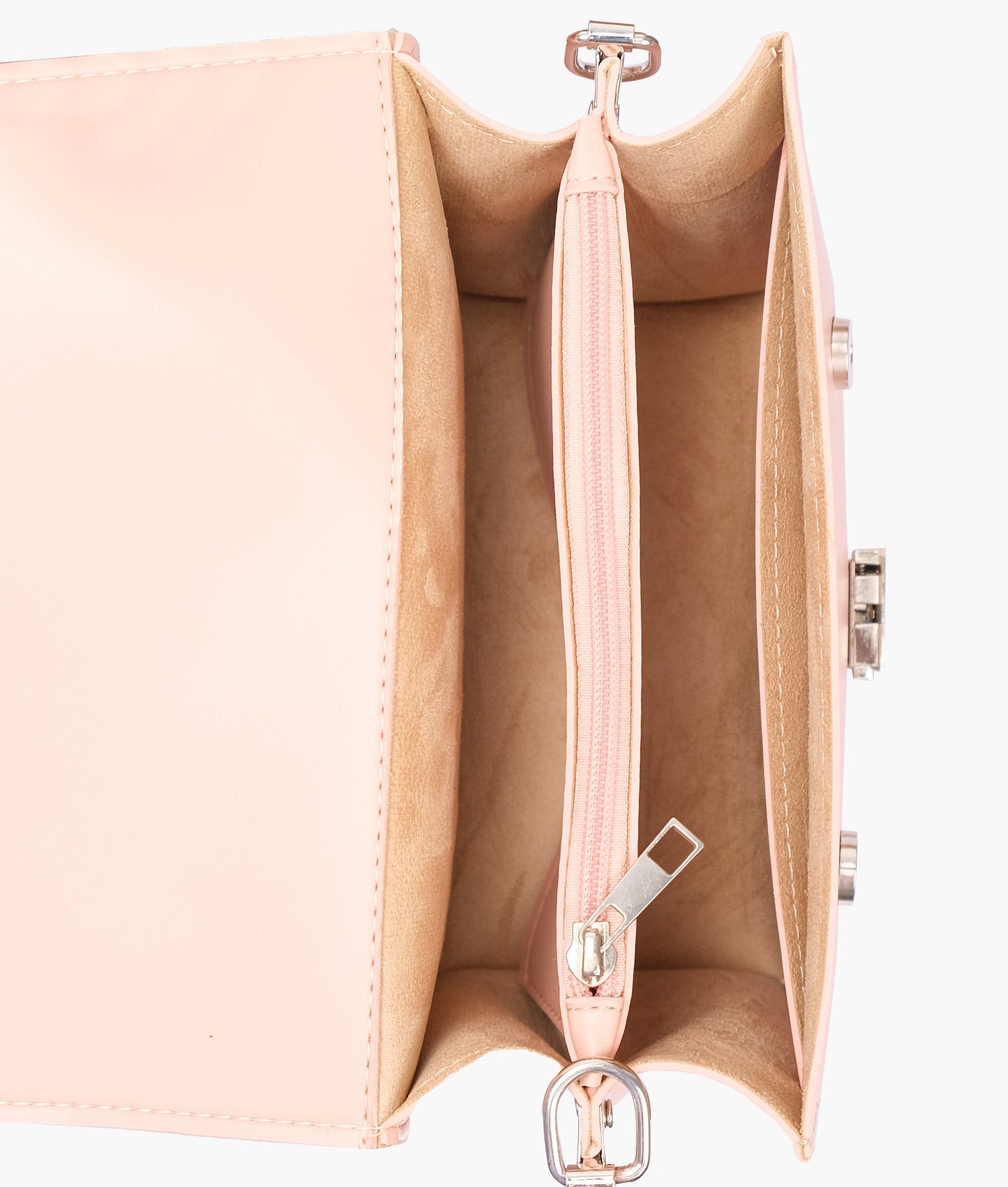 Peach top-handle mini cross-body bag